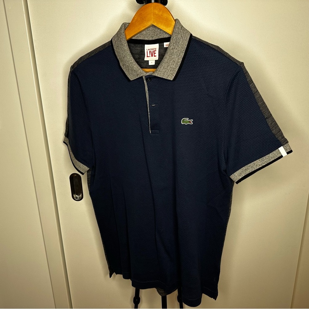 Lacoste L!VE Textured Colorblock Polo